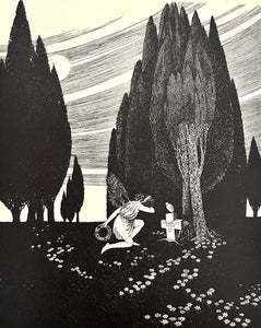 OUTHWAITE, Ida Rentoul (illustrator). "The Grave of Love" [An original print from Fairyland].