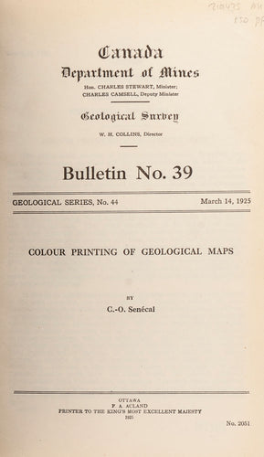 Colour Printing of Geological Maps