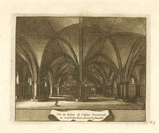 Pieter Van der Aa after Hollar. St. Foy (interior) before the Fire. [[bmid:2019034a]]
