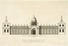 Load image into Gallery viewer, Hulsbergh after Colen Campbell (1676-1729). Montague House to the Court in Great Russell Street London, (3 plates: elevation, plan and elevation to the street). [[bmid:2051326]]