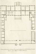 Load image into Gallery viewer, Hulsbergh after Colen Campbell (1676-1729). Montague House to the Court in Great Russell Street London, (3 plates: elevation, plan and elevation to the street). [[bmid:2051326b]]