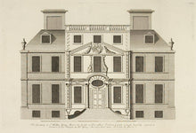 Load image into Gallery viewer, Hulsbergh after Colen Campbell (1676-1729). The elevation of Sr. Walter Yonge Bart His house in Devonshire [Escot House], (2 plates: elevation and plan). [[bmid:2051340]]