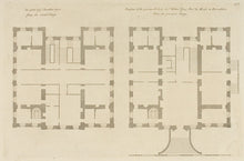 Load image into Gallery viewer, Hulsbergh after Colen Campbell (1676-1729). The elevation of Sr. Walter Yonge Bart His house in Devonshire [Escot House], (2 plates: elevation and plan). [[bmid:2051340a]]
