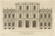Load image into Gallery viewer, Hulsbergh after Colen Campbell (1676-1729). A new design. . .in the Theatrical Stile. . .to Tobias Jenkins, (2 plates: elevation and plan). [[bmid:2051357]]