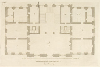 Hulsbergh after Colen Campbell (1676-1729). A new design. . .in the Theatrical Stile. . .to Tobias Jenkins, (2 plates: elevation and plan). [[bmid:2051357a]]
