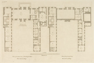 Hulsbergh after Colen Campbell (1676-1729). The East prospect to the Gardens of Beddington Place in Surrey, (2 plates: elevation and plan). [[bmid:2051358a]]