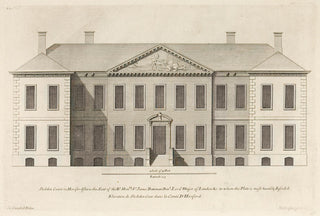 Hulsbergh after Colen Campbell (1676-1729). Shobden-Court in Herifordshire, (2 plates: elevation and plan). [[bmid:2051367]]