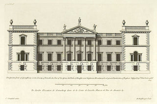Hulsbergh after Colen Campbell (1676-1729). The Garden front of Grimsthorp in the County of Lincoln, (2 plates: elevation and plan). [[bmid:2051534]]