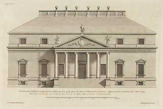Hulsbergh after Colen Campbell (1676-1729). Elevation of the West front of Goodwood in Sussex. [[bmid:2051543]]
