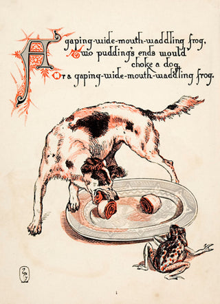 Walter Crane (1845 -1915). A gaping, wide-mouth-waddling frog.