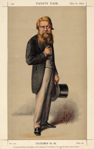 "Ape" (Carlo Pellegrini). Sir Stafford Northcote. "He does his duty to his party, and is fortunate if it happens to be also his duty to his country." Statesmen, No.65. [[bmid:2054916]]