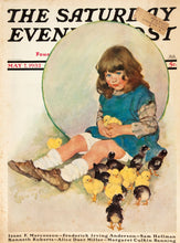 Load image into Gallery viewer, ANONYMOUS. The Saturday Evening Post [Young girl with chicks].