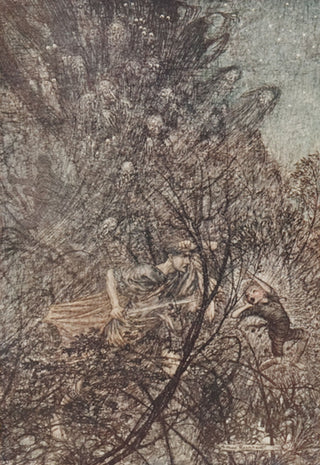 RACKHAM, Arthur. Up and down, up and down, Goblin, lead them up and down.
