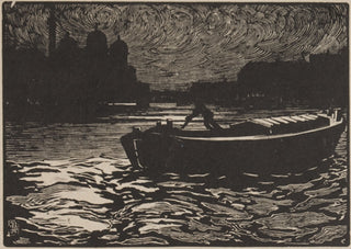ROBINSON, J. Barrie. Evening, Prince's Dock, Hull.