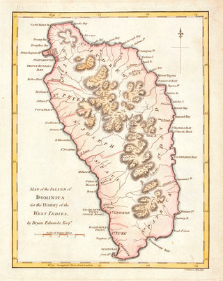 EDWARDS, Bryan. Map of the Island of Dominica.