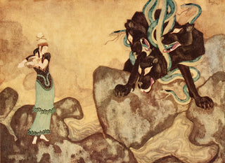 DULAC, Edmund. Cerberus. The Black Dog of Hades. (Cerberus)