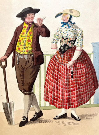 [COSTUME BOOK] E. MAASKAMP (author). Afbeeldingen van de Kleeding, Zeden en Gewoonten in Holland, met den aanvang der negentiende eeu: Tableaux Des Habillements, des Moeurs et des Costumes en Hollande au Commencement du Dix-Neuvième Siècle.