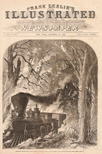 Load image into Gallery viewer, Unknown. Travelling through Fire-Fearful Peril of a Railway Train, at Cedar Swamp, on the Eastern Railroad, Maine, Sunday, September 17th.
