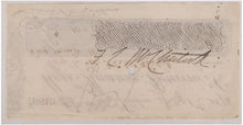 Load image into Gallery viewer, MCCLINTOCK, Sir Francis Leopold. Cheque drawn in favour of Admiral Sir F. Leopold McClintock, Arctic navigator, endorsed with his signature on the reverse.
