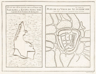 BELLIN, Jacques Nicholas. (Plan de L'Enceinte de la Ville de Nan-King ou Kyang-ning-fou) and (Plan de la Ville de Su-tcheou-fou).