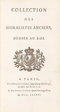 Load image into Gallery viewer, [LEVESQUE, Pierre Charles, translator ]. Collection des moralistes anciens, dédiés au Roi.