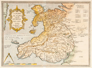 Cambriae Typus Auctore Humfredo Lhuydo... (Map of Wales …