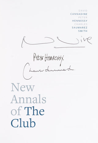 [REYNOLDS, Sir Joshua, JOHNSON, Samuel.] New Annals of The Club. A history marking the 250th anniversary of the dining club founded by Sir Joshua Reynolds and Samuel Johnson, with essays by David Cannadine, Peter Hennessy and Charles Saumarez Smith.