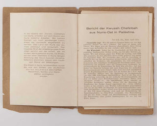 [ZIONISM]; Zipporah DAVID ( photographer ). Von der neuen jüdischen Arbeit in der Jesreel-Ebene. Bericht aus Nuris. [ Wrapper :] Nuris. Eine neue jüdische Arbeiter-Siedlung in Palästina. [[bmid:2093331a]]