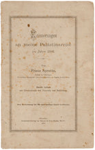 Load image into Gallery viewer, SPROTTE, Franz. Erinnerungen an meine Palästinareise im Jahre 1886. 2. Aufl. mit Illustrationen von Nazareth und Bethlehem.
