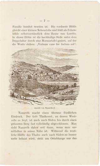 SPROTTE, Franz. Erinnerungen an meine Palästinareise im Jahre 1886. 2. Aufl. mit Illustrationen von Nazareth und Bethlehem.