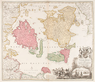 HOMANN, Johann Baptiste (1664-1724). Insvlae Danicae. (Map of Denmark).