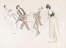 Load image into Gallery viewer, GOURSET, Georges (1863-1934) [SEM]. [Man playing Piano with company].