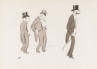 GOURSET, Georges (1863-1934) [SEM]. [Three Gentlemen in Top Hats].