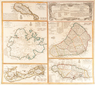 HOMANN Heirs. Delineatio Insulae St. Christophori… Insula Antegoa… Insulae Bermudes... Insula Barbadoes… Insula Jamaica…