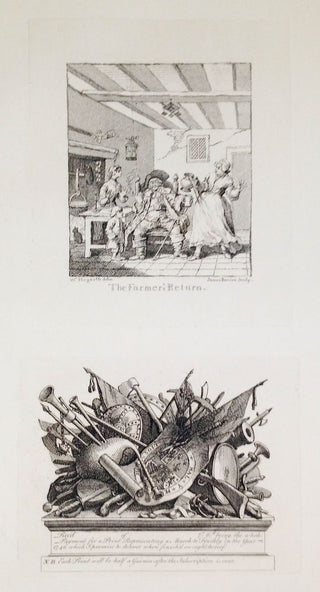 HOGARTH, William (1697-1764). The Farmer's Return & Receipt for payment for a print of representing a March to Finchly…
