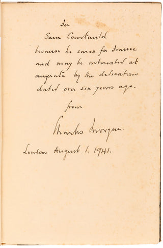 MORGAN, Charles. Epitaph on George Moore.