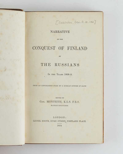 Narrative of the Conquest of Finland by the Russians, in the …