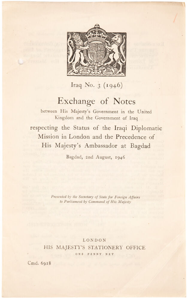 IRAQ - Iraq No. 3 (1946). Exchange of Notes between His Majesty's Gov ...