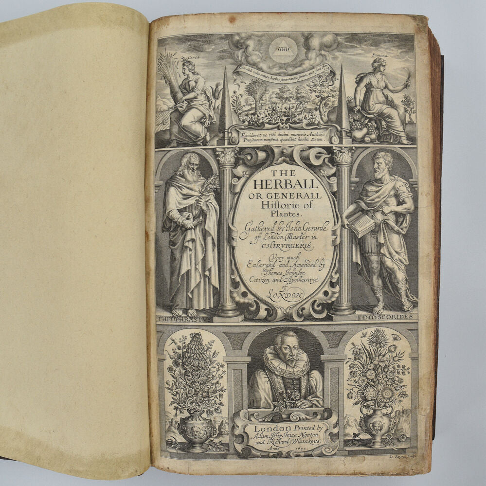 GERARDE, John. The Herball or Generall Historie of Plantes … Very much Enlarged and Amended by Thomas Johnson Citizen and Apothecarye of London.