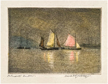 Load image into Gallery viewer, ROWBOTHAM, Claude Hamilton. Evening Sunlight, Falmouth Harbour.