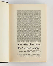 Load image into Gallery viewer, ALLEN, Donald M. ( editor ). The New American Poetry. 1945-1960.