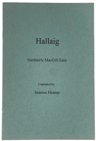 MACGILL-EAIN, Somhairle; Seamus HEANEY ( translator ). Hallaig.