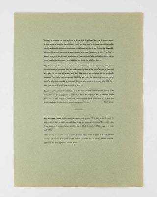 OLSON, Charles. The Maximus Poems 1-10 [and] 11-22. [[bmid:2120142c]]
