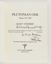 Load image into Gallery viewer, GINSBERG, Allen Plutonian Ode and Other Poems 1977-1980 [[bmid:2120326a]]