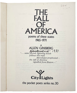 The Fall of America: Poems of these states 1965-1971