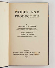 Load image into Gallery viewer, HAYEK, Friedrich A. von. Prices and Production.