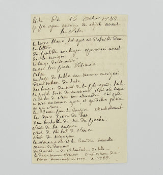 Autograph note addressed to his wife, Renée-Pélagie de Montreuil