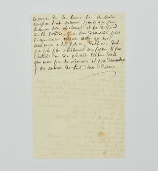Autograph note addressed to his wife, Renée-Pélagie de Montreuil