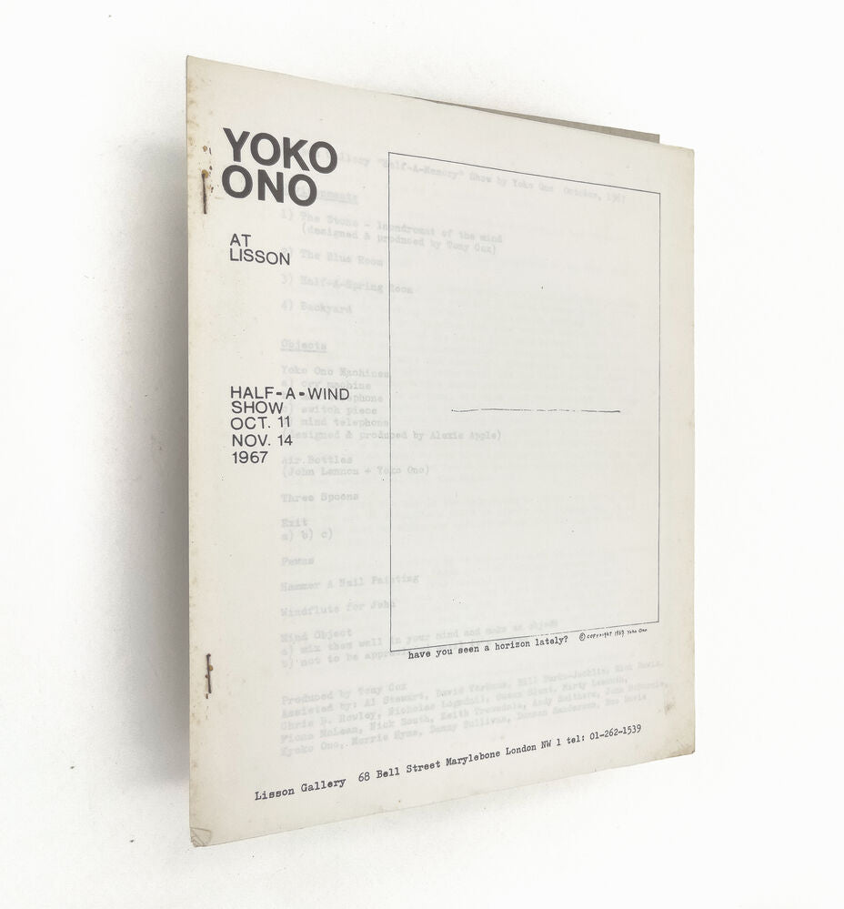ONO, Yoko. Catalogue of the exhibition Half-a-Wind-Show at the
