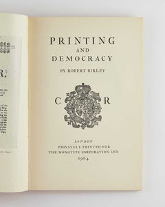 Printing and the Mind of Man [with] Printing and Democracy